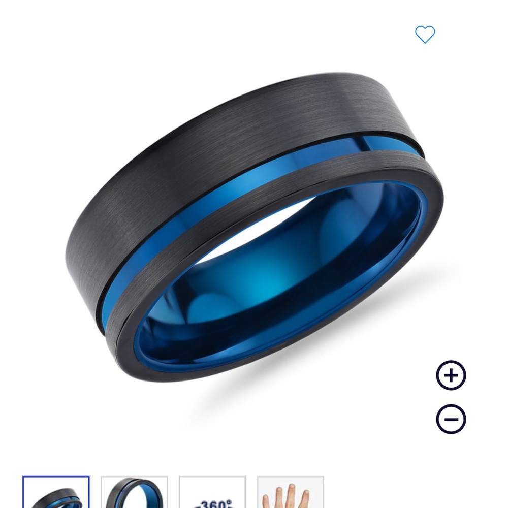 Blue Nile black and blue men’s ring size 10.5